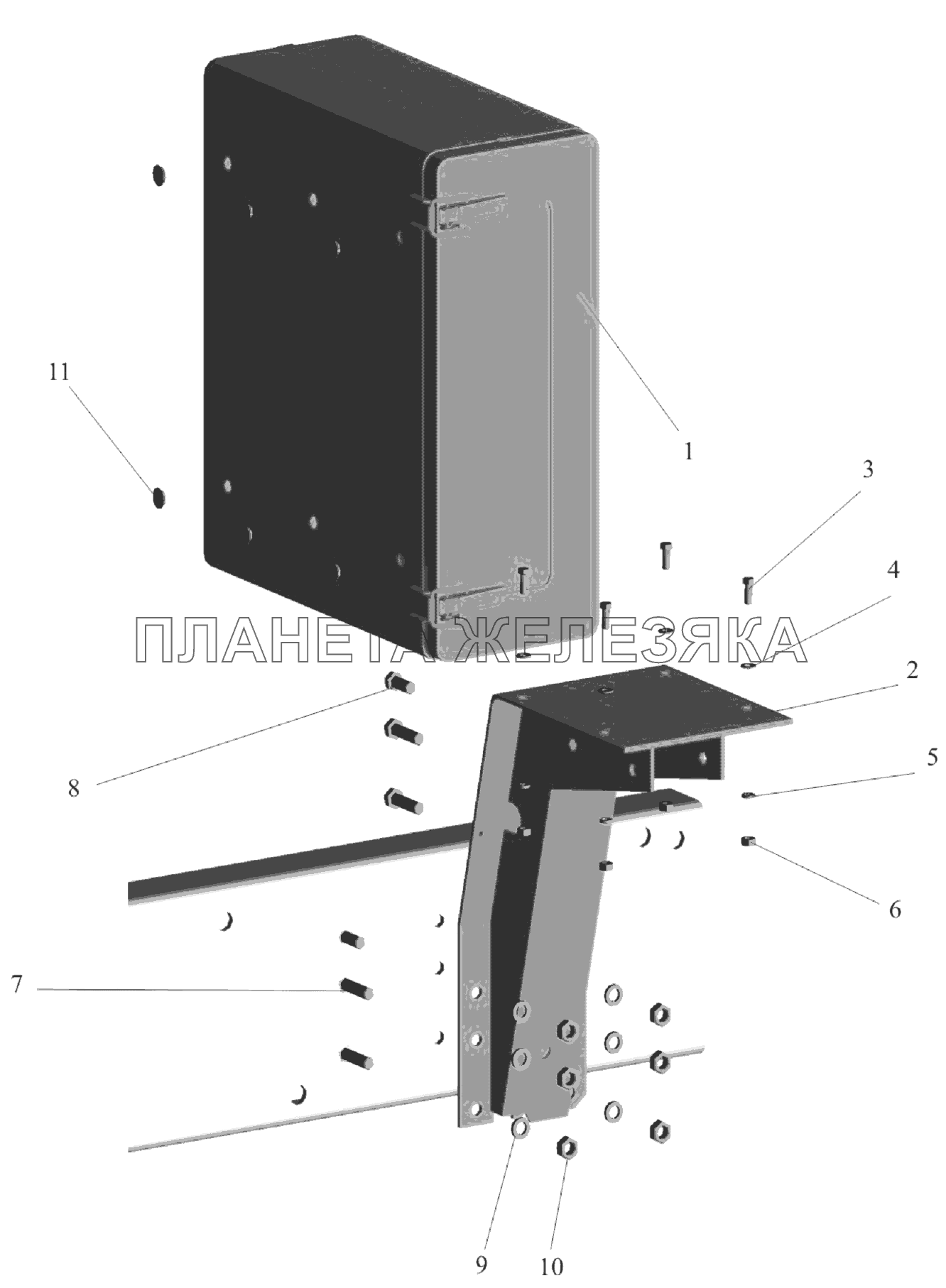 Установка инструментального ящика МАЗ-6303A3, 6303A5